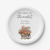 彼女は市場からフレッシュなお花のブライダルシャワー ペーパープレート (正面)