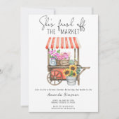 彼女は市場からフレッシュなお花 ブライダルシャワー 招待状 (正面)