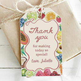 彼女は市場からフレッシュ オフ マーケット フルーツ ブライズ シャワー ギフトタグ