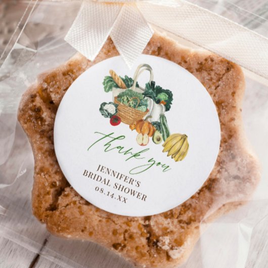 彼女は市場からフレッシュ オフ マーケット ブライダルシャワーのお礼 ラウンドシール
