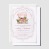 彼女は市場から出たばかりだフローラ ベラム紙招待状 (オフセット)