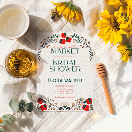 彼女は市場から出たばかりのアップルブライダルシャワー 招待状