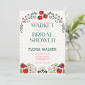 彼女は市場から出たばかりのアップルブライダルシャワー 招待状 (スタンド正面)