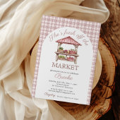 彼女は市場から出たばかりのピンクのブライダルシャワー 招待状