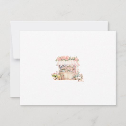 彼女は市場から出たばかりのブライダルシャワーありがとう サンキューカード (裏面)