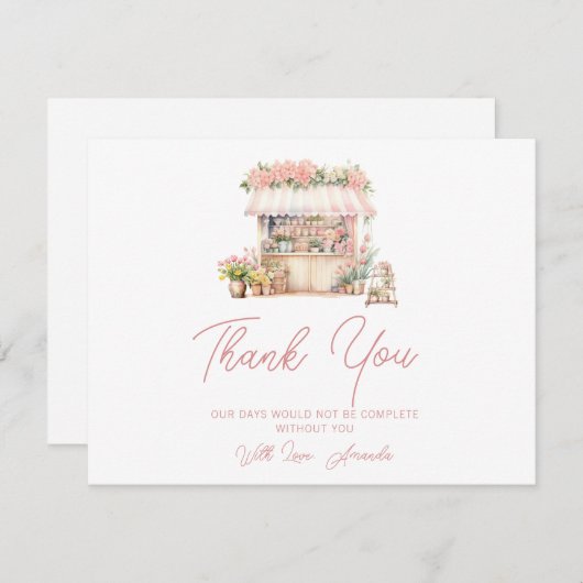 彼女は市場から出たばかりのブライダルシャワーありがとう サンキューカード (正面/裏面)