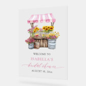 彼女は市場から出たばかりのブライダルシャワー歓迎 アクリルサイン (傾斜)