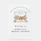 彼女は市場から出たばかりのブライダルシャワー歓迎 アクリルサイン (正面)