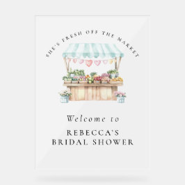 彼女は市場から出たばかりのブライダルシャワー歓迎 アクリルサイン