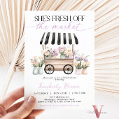 彼女は市場から出たばかりの紫のブライダルシャワー 招待状