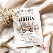 彼女は市場から出たばかりの紫のブライダルシャワー 招待状