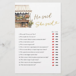 彼女は市場から出ている彼はゲームと言った