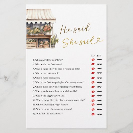 彼女は市場から出ている彼はゲームと言った (正面)