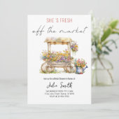 彼女は市場から出て新しいブライダルシャワーパーティー 招待状 (スタンド正面)