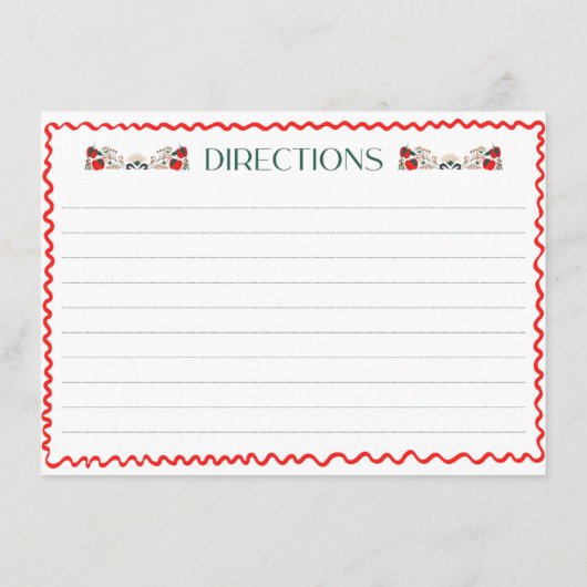 彼女は市場から出て新しいブライダルシャワーレシピ エンクロージャーカード (裏面)