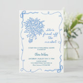 彼女は市場から出て新しいブライダルシャワー-フローラ 招待状 (スタンド正面)