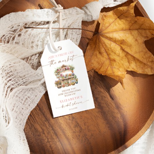 彼女は市場から出て新しい秋ブライダルシャワー ギフトタグ