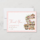 彼女は市場から出て新しい秋ブライダルシャワー サンキューカード (正面)