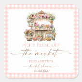 彼女は市場から出て新しい秋ブライダルシャワー スクエアシール (正面)