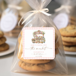 彼女は市場から出て新しい秋ブライダルシャワー スクエアシール