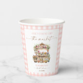 彼女は市場から出て新しい秋ブライダルシャワー 紙コップ (裏面)