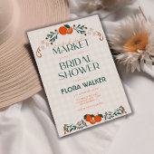彼女は市場から出て新鮮なオレンジのブライダルシャワー 招待状