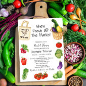 彼女は市場から出て新鮮なトートバッグブライダルシャワー 招待状