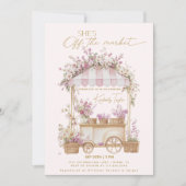 彼女は市場から外れているピンクのブライダルシャワー 招待状 (正面)