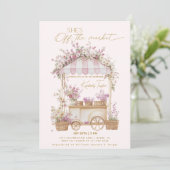 彼女は市場から外れているピンクのブライダルシャワー 招待状 (スタンド正面)