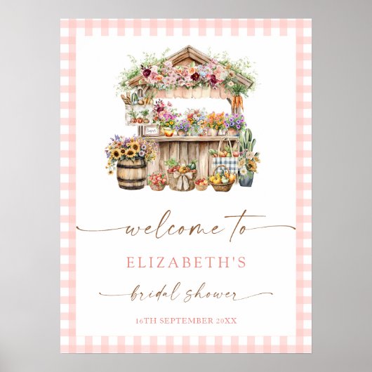 彼女は市場から外れているフローラブライダルシャワー歓迎 ポスター (正面)