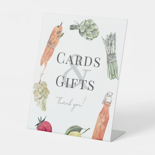 彼女は市場から外れているブライダルシャワーカード&ギフト 台座サイン (正面)