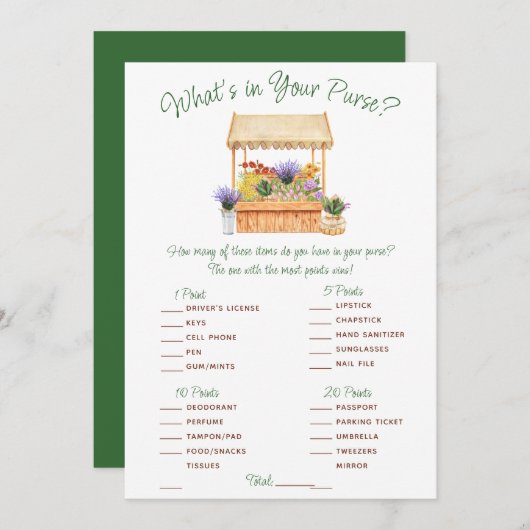 彼女は市場から外れているブライダルシャワーゲーム 招待状 (正面/裏面)