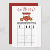 彼女は市場から外れているブライダルシャワービンゴゲーム 招待状 (正面/裏面)