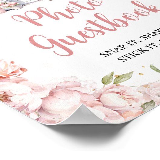 彼女は市場から外れているブライダルシャワー写真ゲストブック ポスター (角)