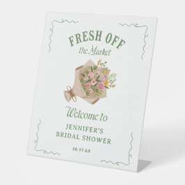 彼女は市場から外れているブライダルシャワー歓迎 台座サイン