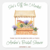 彼女は市場から外れているブライダルシャワー スクエアシール (正面)