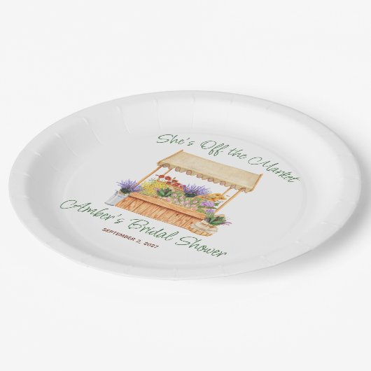 彼女は市場から外れているブライダルシャワー ペーパープレート (アングル)