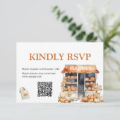 彼女は市場から外れているブライダルシャワーQR Rsvpカード サンキューカード (スタンド正面)