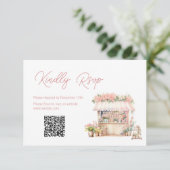 彼女は市場から外れているブライダルシャワーQR Rsvpカード サンキューカード (スタンド正面)