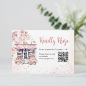 彼女は市場から外れているブライダルシャワーQR Rsvpカード サンキューカード (スタンド正面)