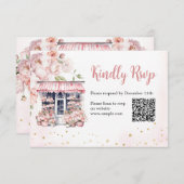 彼女は市場から外れているブライダルシャワーQR Rsvpカード サンキューカード (正面/裏面)