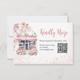 彼女は市場から外れているブライダルシャワーQR Rsvpカード サンキューカード