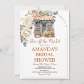 彼女は市場から外れている秋花ブライダルシャワー 招待状 (正面)