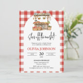 彼女は市場から外れている農家市場ブライダルシャワー 招待状 (スタンド正面)