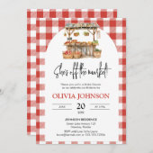 彼女は市場から外れている農家市場ブライダルシャワー 招待状 (正面/裏面)