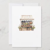 彼女は市場から外れている農家市場ブライダルシャワー 招待状 (裏面)