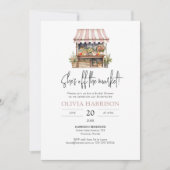 彼女は市場から外れている農家市場ブライダルシャワー 招待状 (正面)