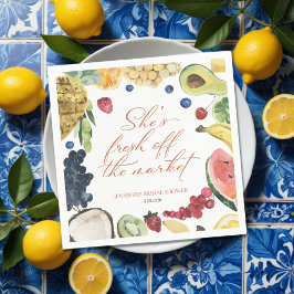 彼女は市場から外れている | 水彩ブライダルシャワー スタンダードカクテルナプキン