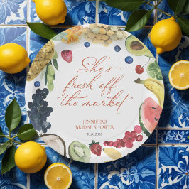 彼女は市場から外れている | 水彩ブライダルシャワー ペーパープレート