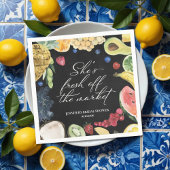 彼女は市場から外れている | 黒板ブライダルシャワー スタンダードカクテルナプキン